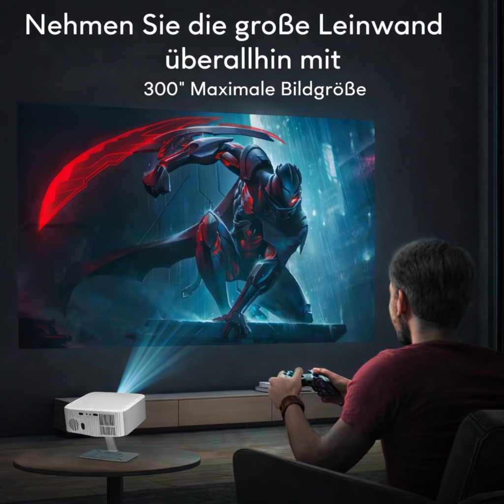 VisionGo - 8k Premium Smart Projector - Android 13, 1080P, WiFi 6, BT 5.2, 12000 Lumen