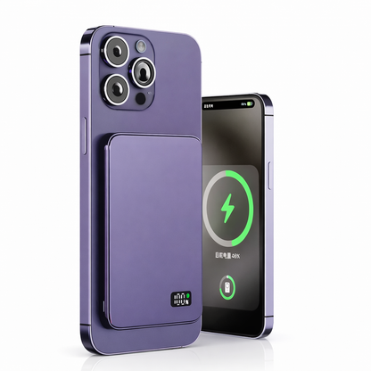 Ultradünne MagSafe Powerbank 10000 mAh – Magnetische kabellose Schnellladung – Tragbarer Akku