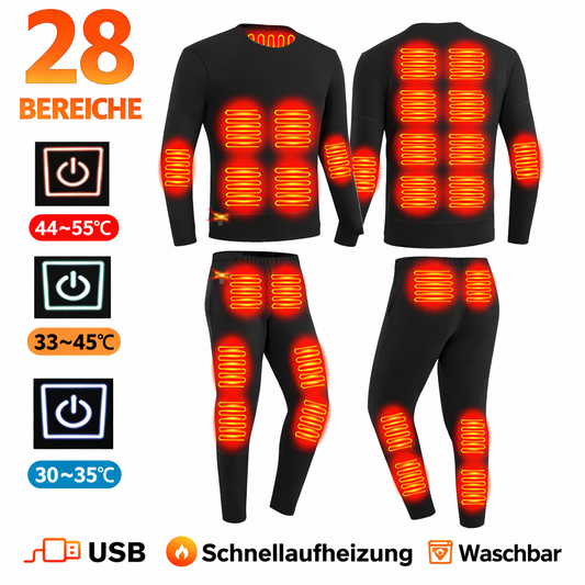 Beheizte Thermounterwäsche – USB-betrieben, 3 Heizstufen, Sicherheitsabschaltung, maschinenwaschbar, für Damen und Herren
