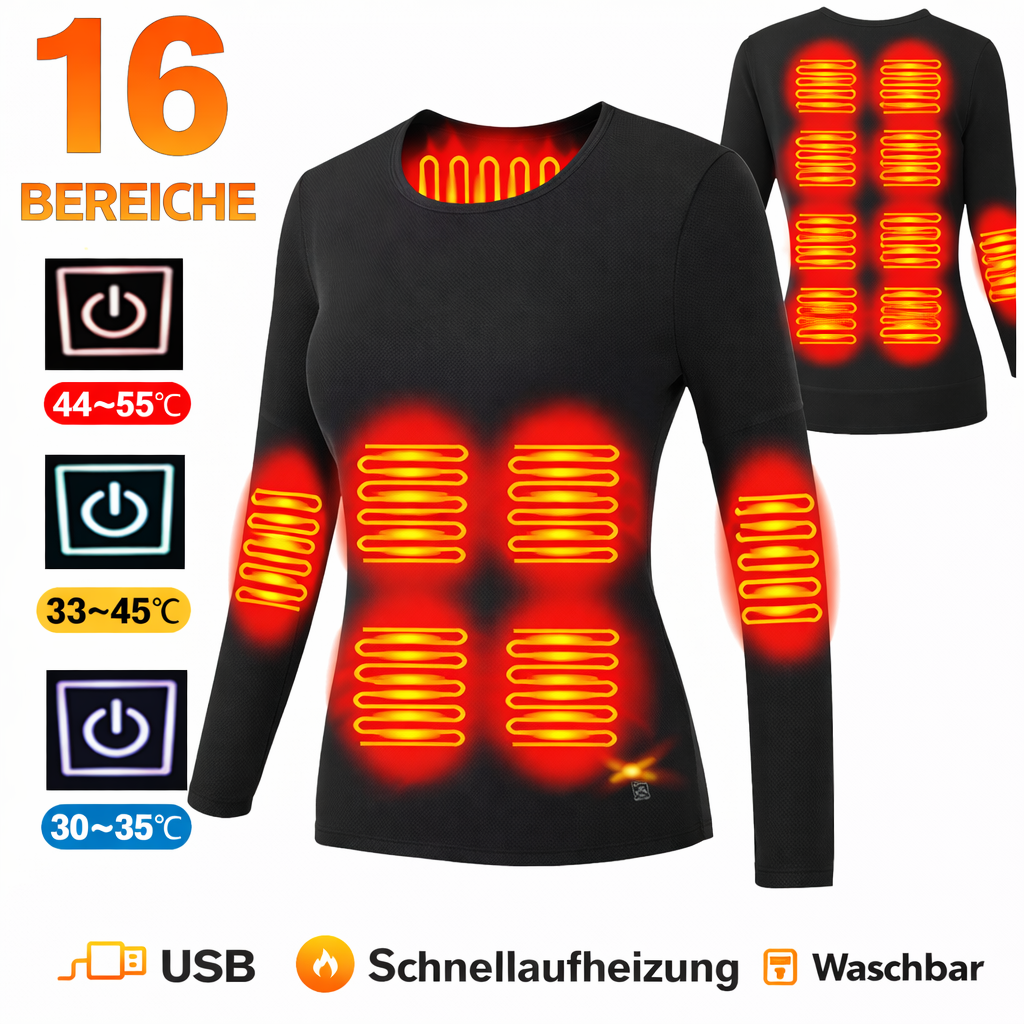 Podgrzewany zestaw bielizny termicznej — zasilany przez USB, 3 stopnie ogrzewania, wyłącznik bezpieczeństwa, można prać w pralce, dla mężczyzn i kobiet