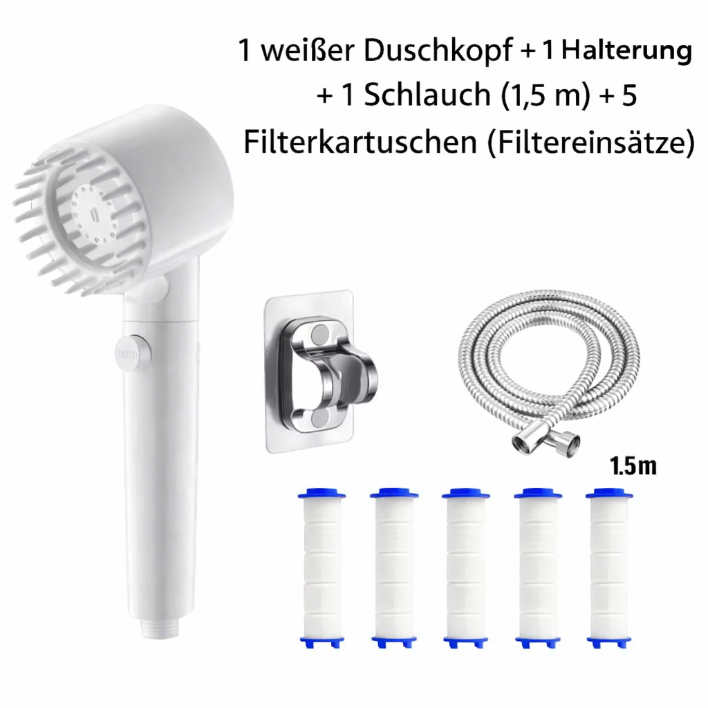 Duschkopf mit Filter und Massagefunktion – 3 Modi Handbrause aus ABS für Badezimmer