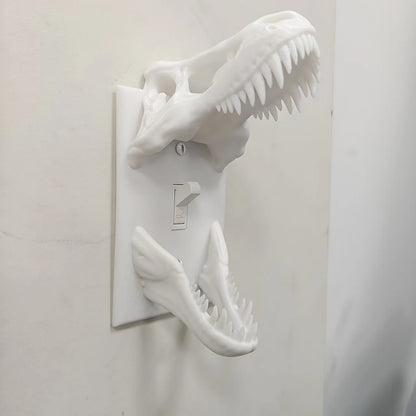 Dinosaurier Dekor | T-Rex Schädel Schalterabdeckung mit 3D-Design | Einzigartiges Wohnaccessoire für Dinosaurier-Fans 5