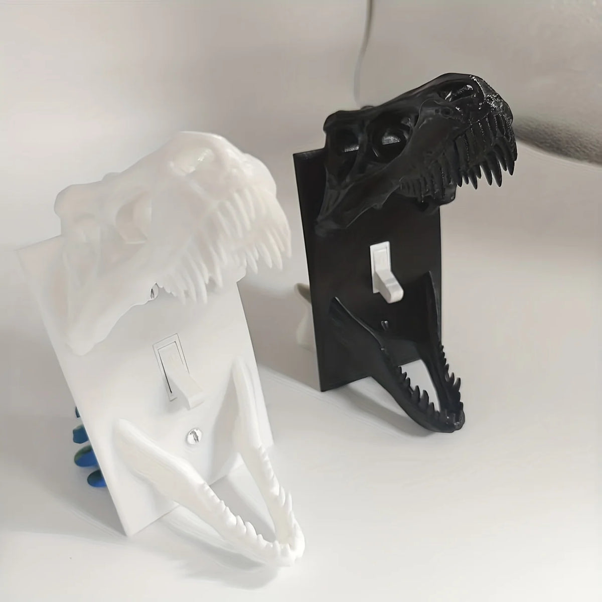Dinosaurier Dekor | T-Rex Schädel Schalterabdeckung mit 3D-Design | Einzigartiges Wohnaccessoire für Dinosaurier-Fans 6