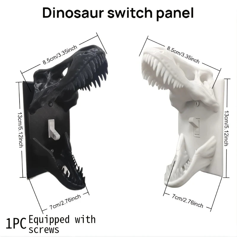 Dinosaurier Dekor | T-Rex Schädel Schalterabdeckung mit 3D-Design | Einzigartiges Wohnaccessoire für Dinosaurier-Fans 7
