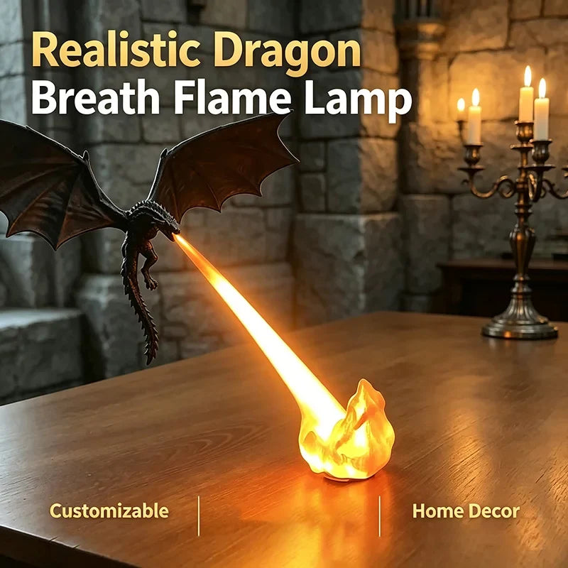 Drachenlampe | Feuerspeiende Tischleuchte mit USB-Aufladung | Fantastisches Design für kreative Beleuchtung 1
