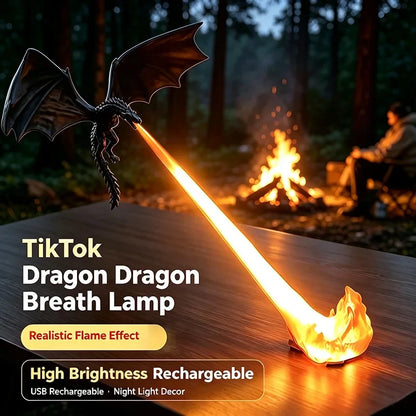 Drachenlampe | Feuerspeiende Tischleuchte mit USB-Aufladung | Fantastisches Design für kreative Beleuchtung 2