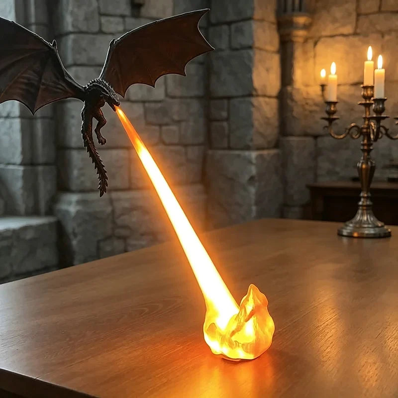 Drachenlampe | Feuerspeiende Tischleuchte mit USB-Aufladung | Fantastisches Design für kreative Beleuchtung 5