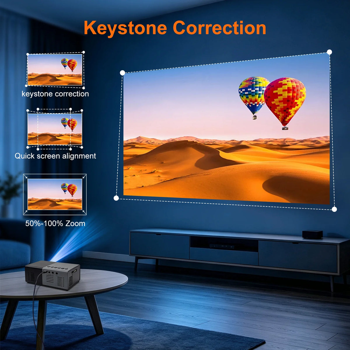 Dream J9 | Miniprojektor mit Native 720p und Flexibler Bildgröße | Kompakter Projektor für Unkomplizierten Filmspaß 7