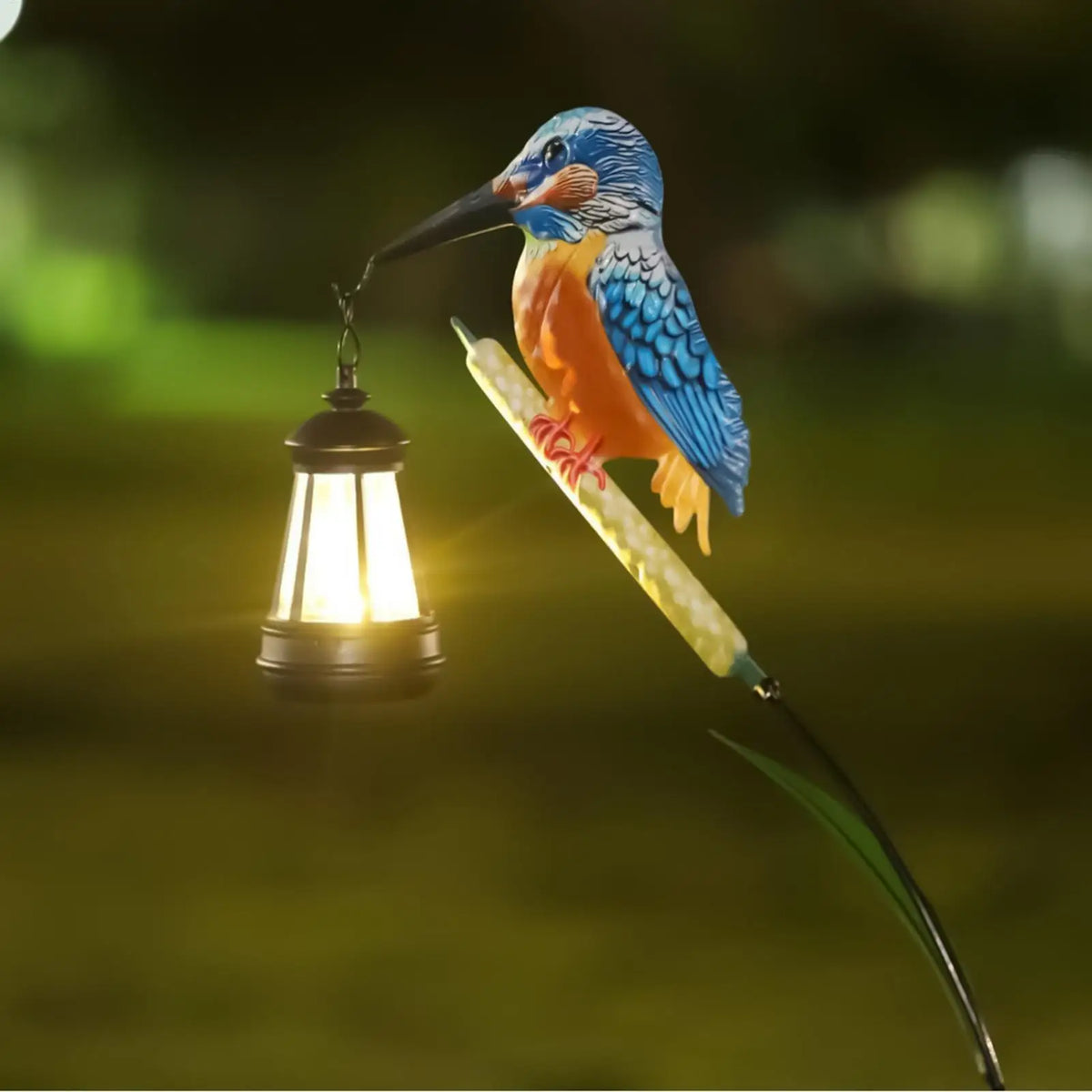 Eisvogel-Solarlaterne | Solarbetriebene Gartenlaterne mit Warmem Licht | Wetterfestes Design für Magische Abende 1