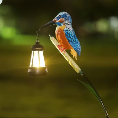 Eisvogel-Solarlaterne | Solarbetriebene Gartenlaterne mit Warmem Licht | Wetterfestes Design für Magische Abende 1