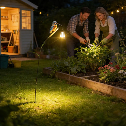 Eisvogel-Solarlaterne | Solarbetriebene Gartenlaterne mit Warmem Licht | Wetterfestes Design für Magische Abende 2