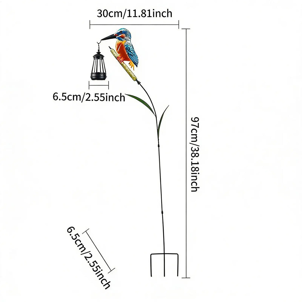 Eisvogel-Solarlaterne | Solarbetriebene Gartenlaterne mit Warmem Licht | Wetterfestes Design für Magische Abende 4