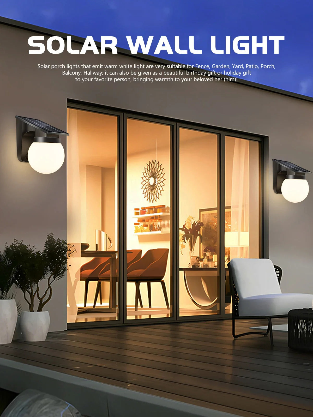 Elegante Solar-Kugel-Wandleuchten mit Automatischer Einschaltung | Modernes Design für Stilvolle Außenbeleuchtung 7