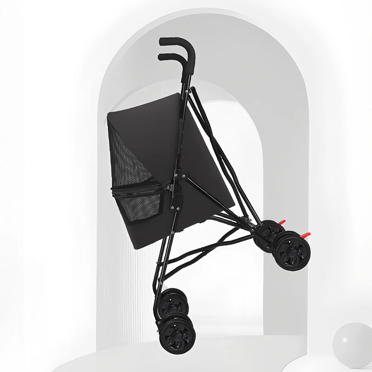 Faltbarer Haustierbuggy | Leichter Buggy mit Atmungsaktivem Netz für Komfort und Sicherheit 6