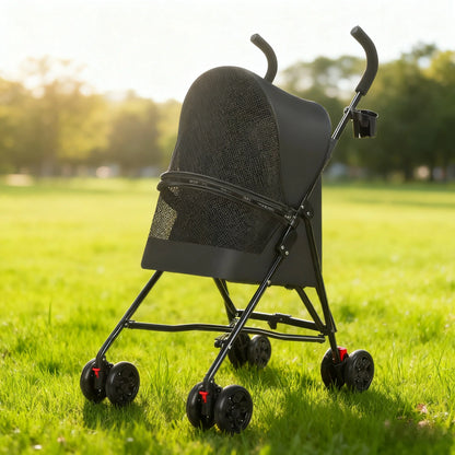 Faltbarer Haustierbuggy | Leichter Buggy mit Atmungsaktivem Netz für Komfort und Sicherheit 7
