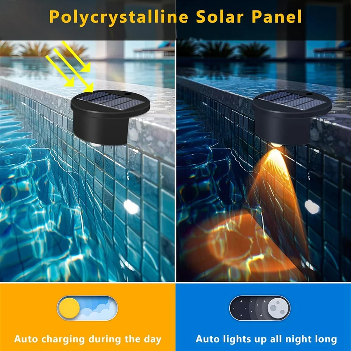 Farbwechselnde Solar-Poolrandleuchten mit kabellosem Design für stimmungsvolle Abende 6