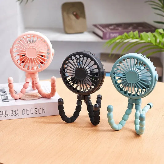 FlexiCool | Tragbarer Mini-Ventilator für Kinderwagen mit USB-Aufladung | Flexibles Design für mobile Kühlung 2