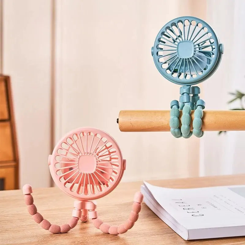 FlexiCool | Tragbarer Mini-Ventilator für Kinderwagen mit USB-Aufladung | Flexibles Design für mobile Kühlung 3