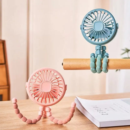 FlexiCool | Tragbarer Mini-Ventilator für Kinderwagen mit USB-Aufladung | Flexibles Design für mobile Kühlung 3