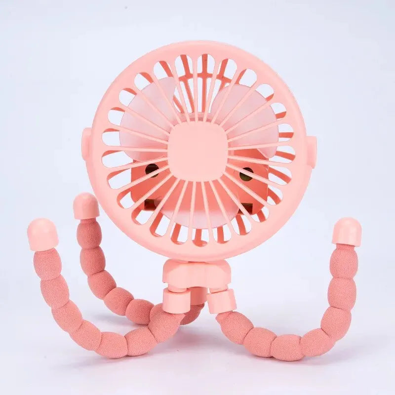FlexiCool | Tragbarer Mini-Ventilator für Kinderwagen mit USB-Aufladung | Flexibles Design für mobile Kühlung 5