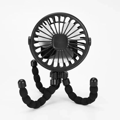 FlexiCool | Tragbarer Mini-Ventilator für Kinderwagen mit USB-Aufladung | Flexibles Design für mobile Kühlung 6