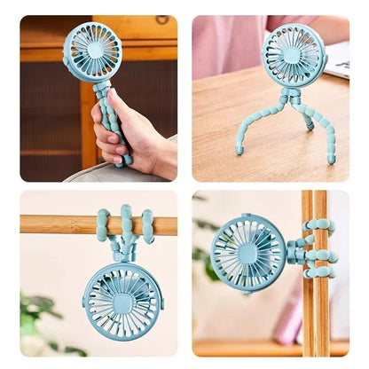 FlexiCool | Tragbarer Mini-Ventilator für Kinderwagen mit USB-Aufladung | Flexibles Design für mobile Kühlung 7
