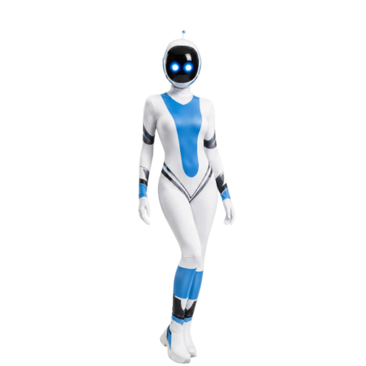 Futuristisches Roboter-Overall-Kostüm mit Blau-Weiß-Design für Sci-Fi-Events 2