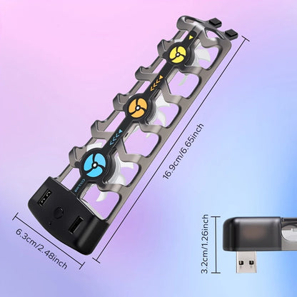Gaming Zubehör | Dreifacher Lüfter für PS5 mit RGB-LED-Beleuchtung | Anpassbare Luftzirkulation für optimales Gaming 2