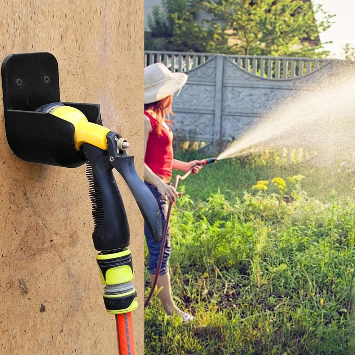 Gartenschlauch Düsenhalterung mit Offenem Ablaufdesign | Kompakte Wandhalterung für Ordnung im Garten 5