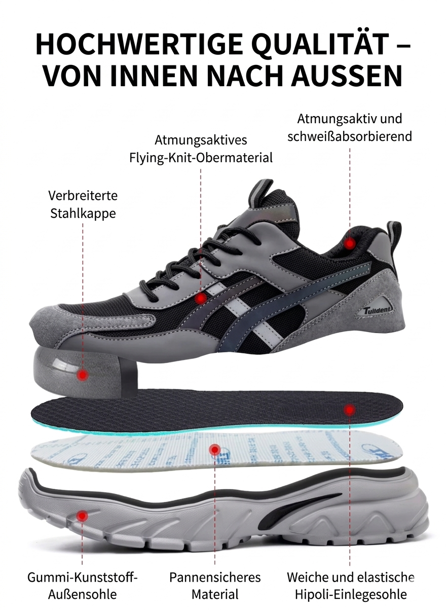 SteelForce safety shoes for men - lightweight work shoes with steel toe cap and puncture-proof sole