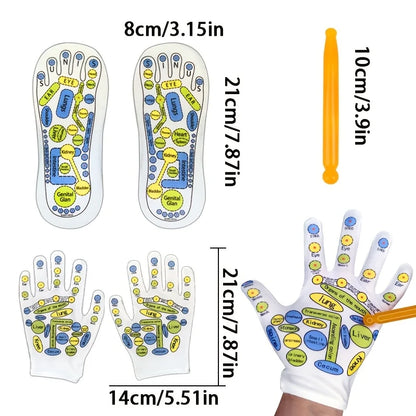 Gesundheitsfördernde Reflexzonen-Socken und -Handschuhe mit Druckpunktanleitung | Entspannende Selbstmassage für Hände und Füße 1