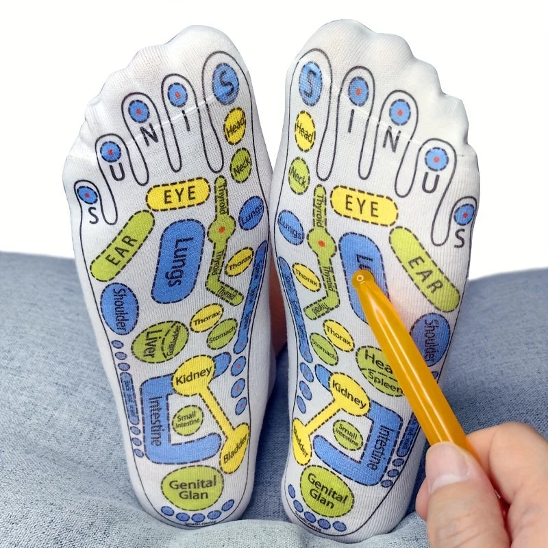 Gesundheitsfördernde Reflexzonen-Socken und -Handschuhe mit Druckpunktanleitung | Entspannende Selbstmassage für Hände und Füße 2