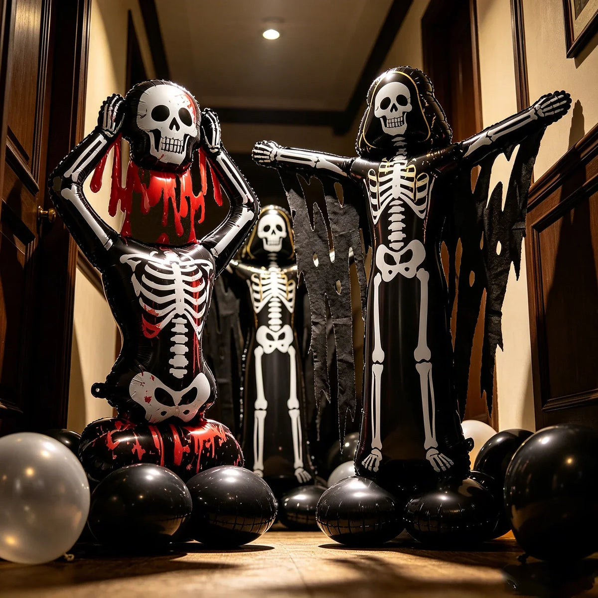 Gruselige Halloween-Dekoration | Skelett-Ballon-Set mit 3 Designs | Dramatischer Effekt für Ihre Party 4