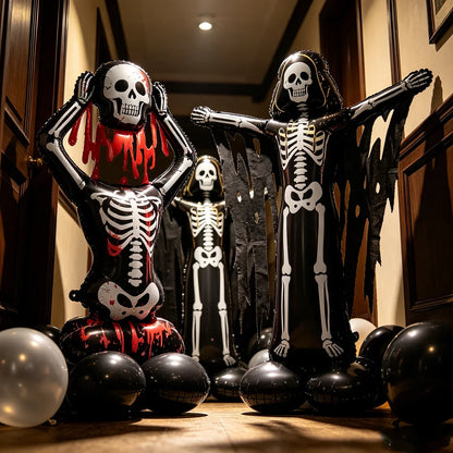 Gruselige Halloween-Dekoration | Skelett-Ballon-Set mit 3 Designs | Dramatischer Effekt für Ihre Party 4
