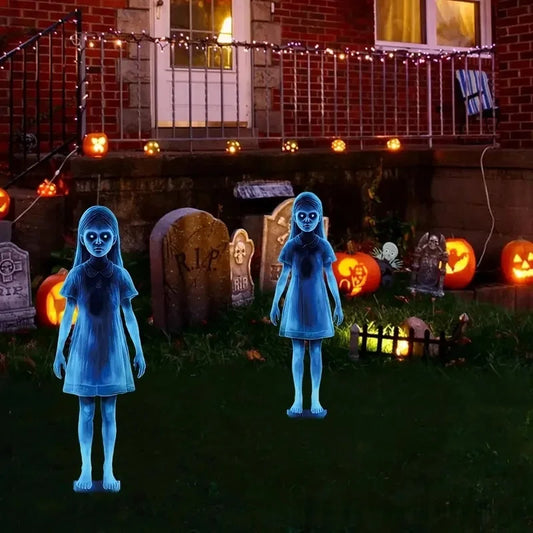 Gruselige Zwillingsgeister-Dekoration für Halloween mit Unheimlichem Design | Perfekte Garten-Atmosphäre 1