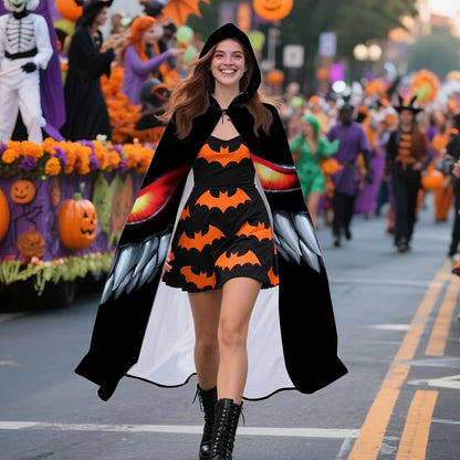 Gruseliger Umhang | Nightmare Grin Kostümumhang mit Leuchtenden Augen | Perfekt für Halloween und Kostümpartys 2
