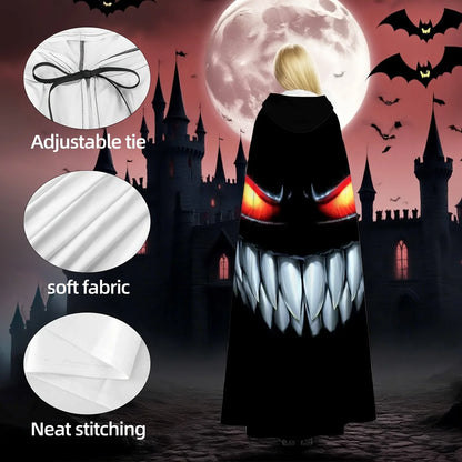 Gruseliger Umhang | Nightmare Grin Kostümumhang mit Leuchtenden Augen | Perfekt für Halloween und Kostümpartys 4