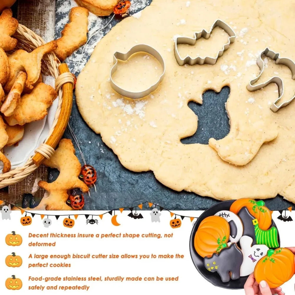 Halloween-Ausstechformen-Set | Edelstahlformen für kreative Halloween-Kekse | 12 gruselige Designs für Spaß beim Backen 6