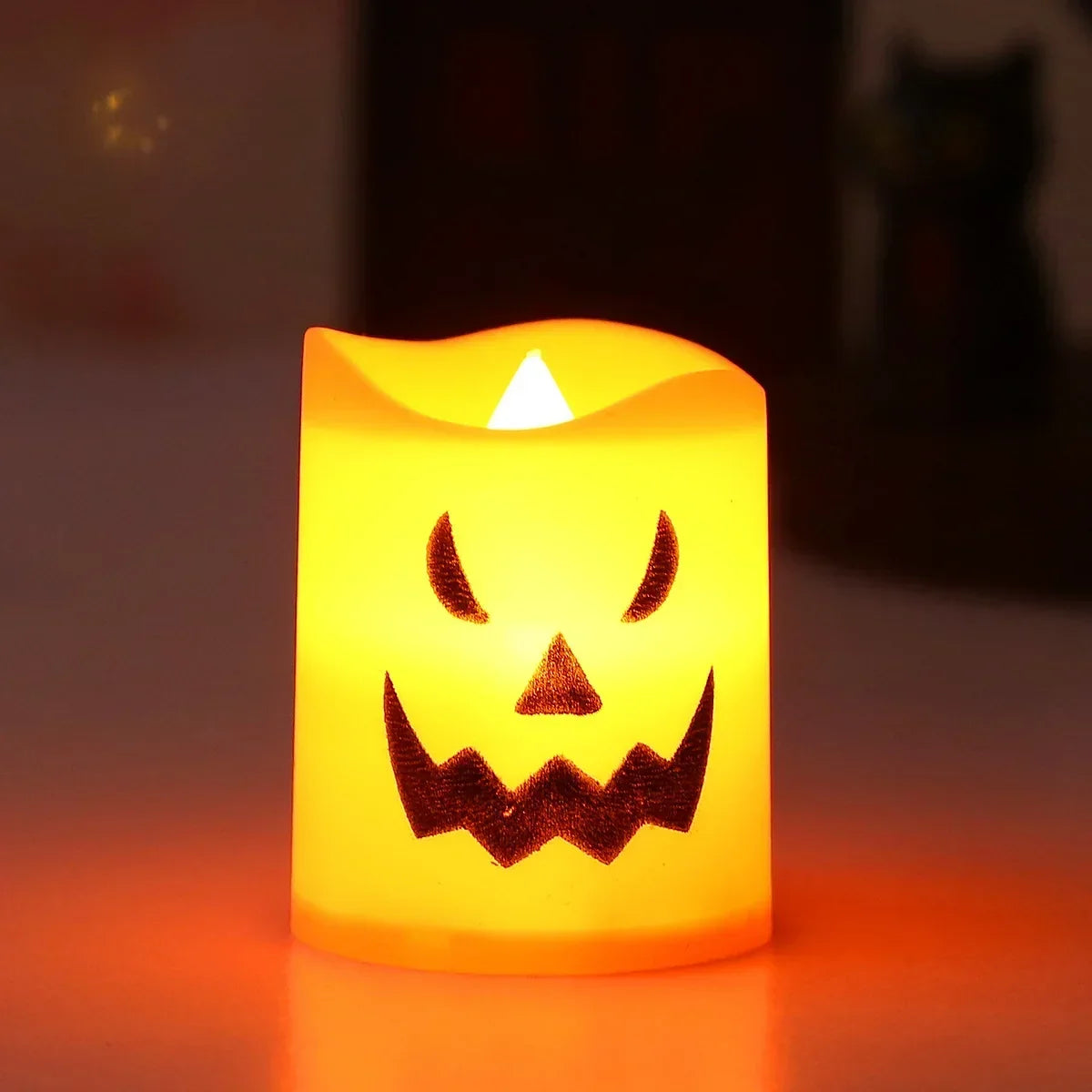 Halloween-Dekoration | LED-Kerzen-Set mit Kürbisgesichtern | Flammenlos für Gruselige Atmosphäre 8