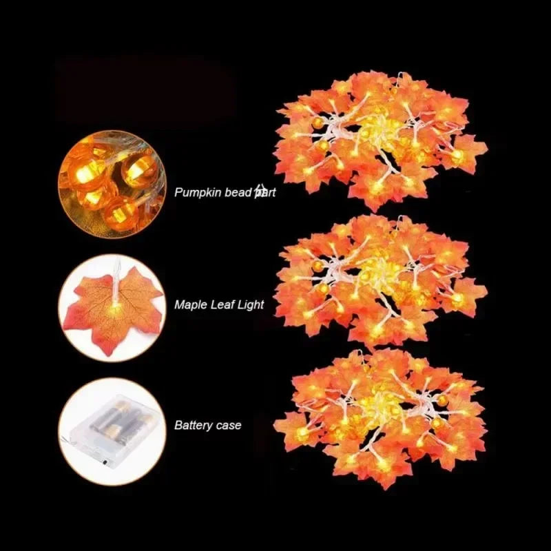 Herbstliche Lichterkette | Kürbis-Ahorn-Design mit Warmem LED-Licht | Flexible Dekoration für Gemütliche Herbstabende 5