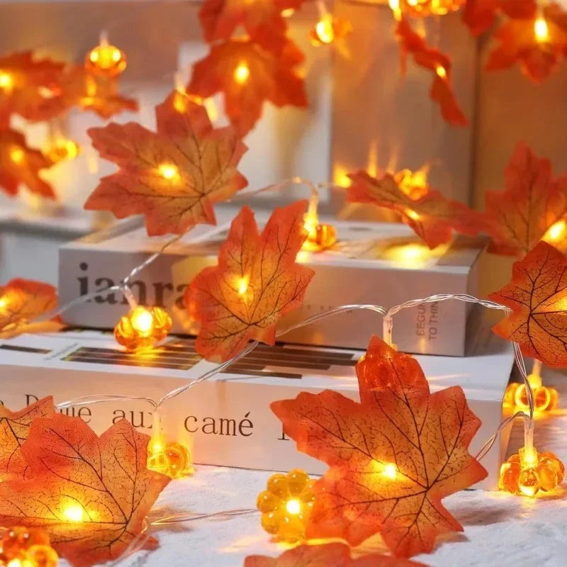 Herbstliche Lichterkette | Kürbis-Ahorn-Design mit Warmem LED-Licht | Flexible Dekoration für Gemütliche Herbstabende 7