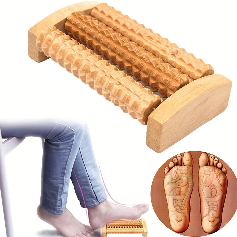 Holz Fußmassagebrett | Strukturiertes Design mit Erhabenen Rollen | Entspannung für Wohlbefinden Zuhause 1