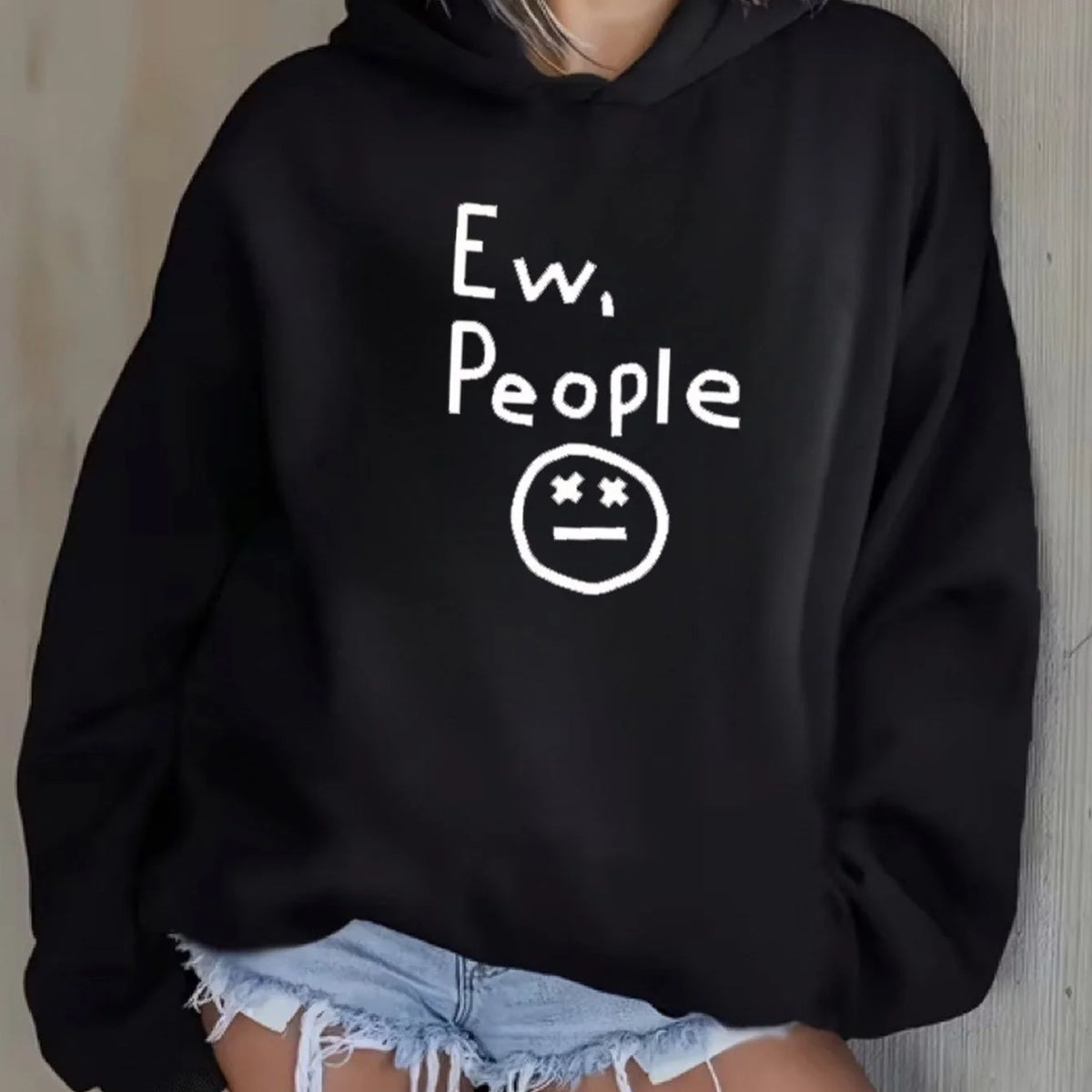 Hoodie mit Ew, People Print | Bequemer Kapuzenpullover für entspannte Tage 4