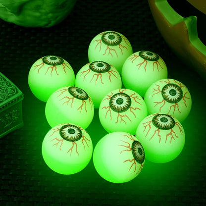 Hüpfbälle mit Augapfel-Design für Halloween mit fluoreszierendem Effekt | Spaßige Deko für gruselige Partys 1