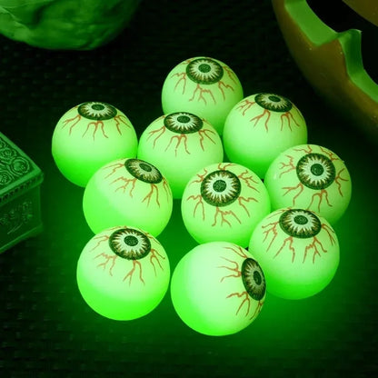 Hüpfbälle mit Augapfel-Design für Halloween mit fluoreszierendem Effekt | Spaßige Deko für gruselige Partys 8
