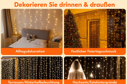 LED Lichtervorhang 3x3 m mit 300 LEDs - Weihnachtsbeleuchtung