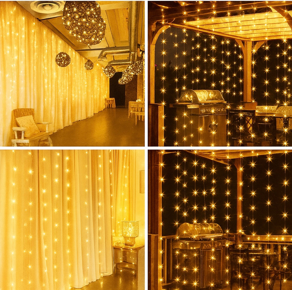 LED Lichtervorhang 3x3 m mit 300 LEDs - Weihnachtsbeleuchtung