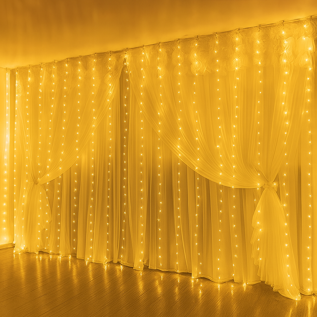 LED Lichtervorhang 3x3 m mit 300 LEDs - Weihnachtsbeleuchtung