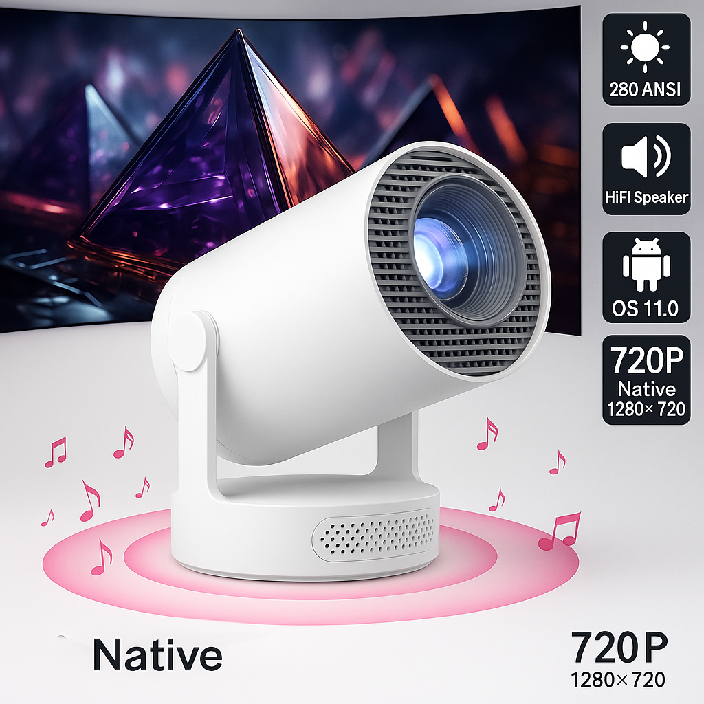 LumiBeam One - Smart HD Projektor mit Android 11, 720p Auflösung & WLAN