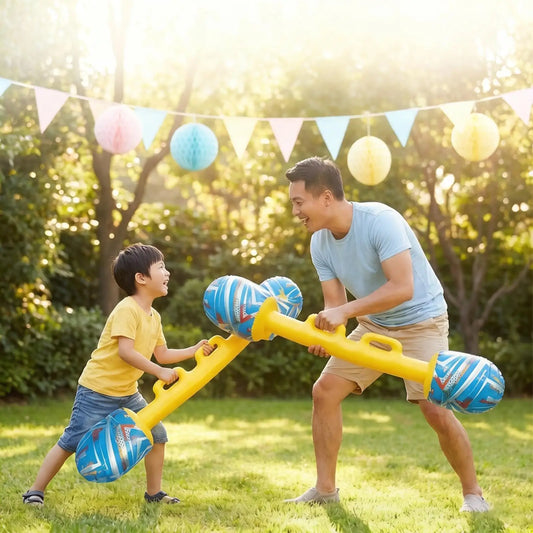 Interaktives Gladiator-Baton-Set | Aufblasbare Stäbe für Spaß im Freien | Perfekt für Gartenpartys und Wettbewerbe 1